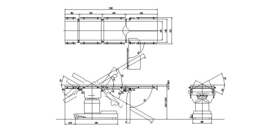  Plan, elevation and section bed layout file