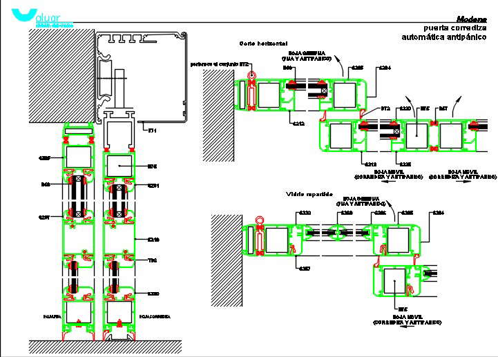  Aluminium sliding door detail. 