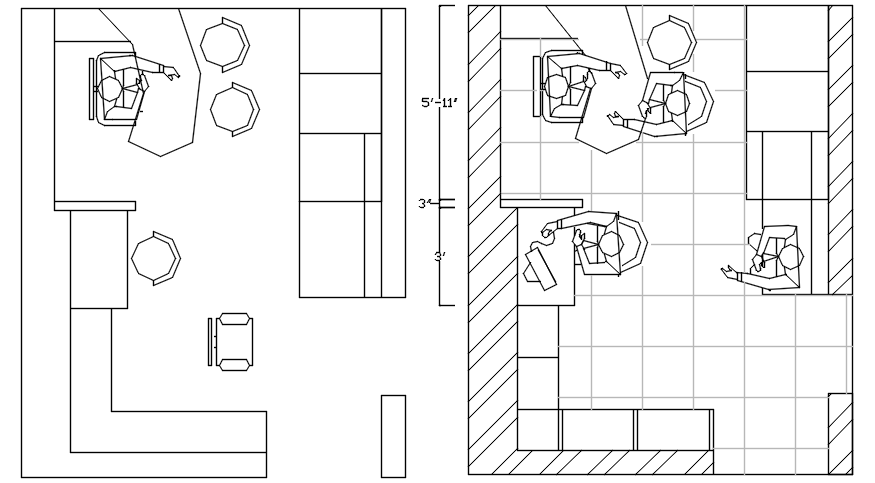 Office Building Plan Drawing In AutoCAD File