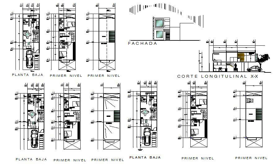  Autocad drawing of the house with front facade