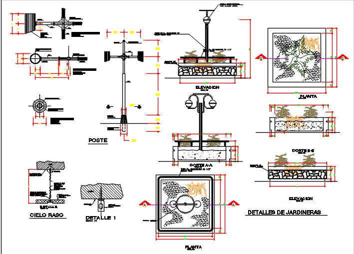  Different types of lighting installation detail.