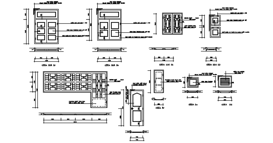  Doors and window detail in dwg file