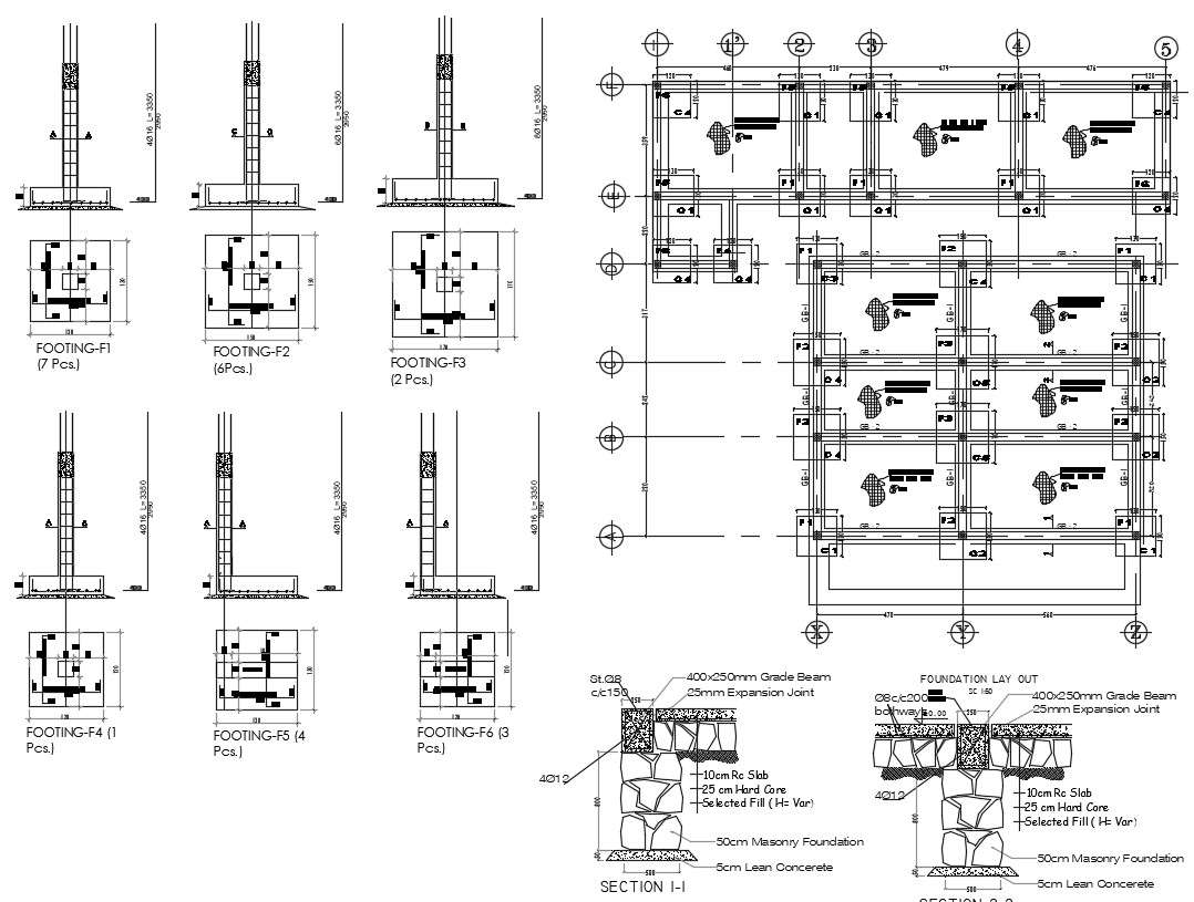  Download RCC Footing CAD Plan 