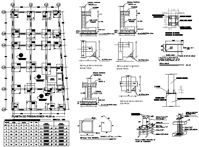  Foundation plan and section residential commercial plan detail dwg file