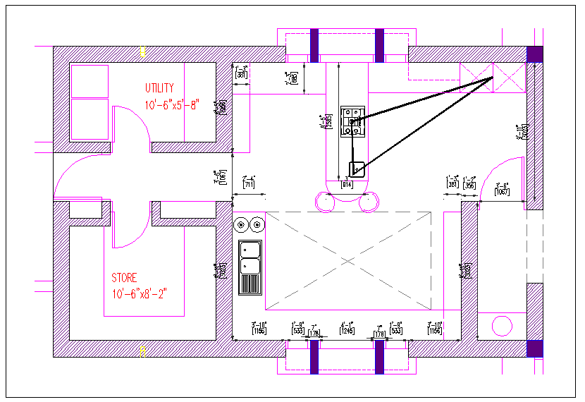  Kitchen plan layout dwg file
