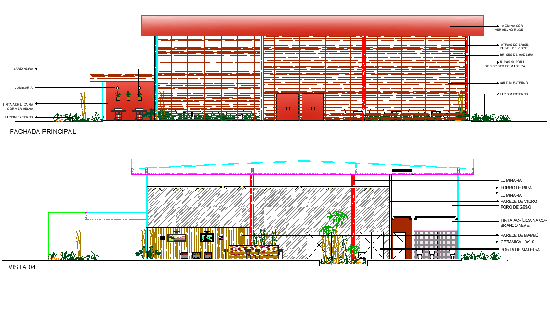 Project restaurant plan elevation detail dwg file