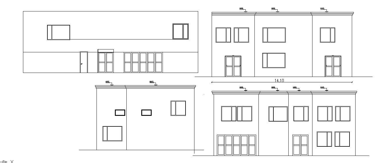  Residential house elevations in dwg file