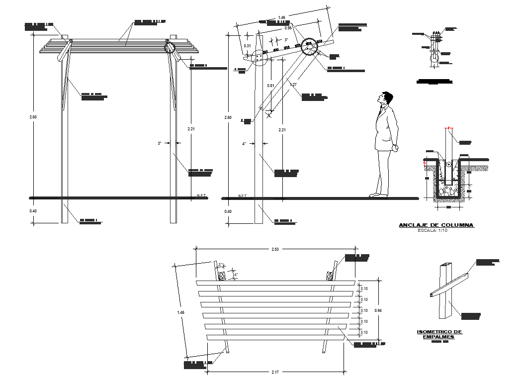  Shade structure detail view dwg file