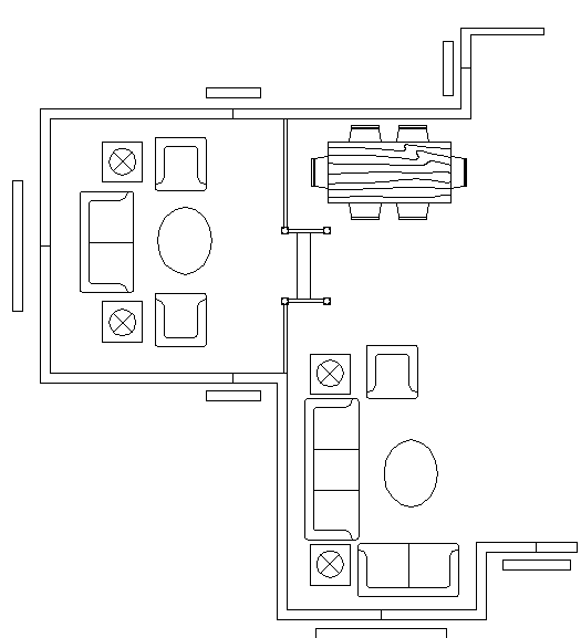 Drawing room With Dining Area Lay-out