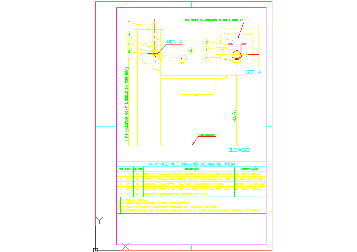  details of water installation in kitchen. 