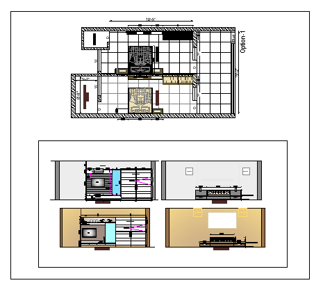  plan of a house with interior design dwg file