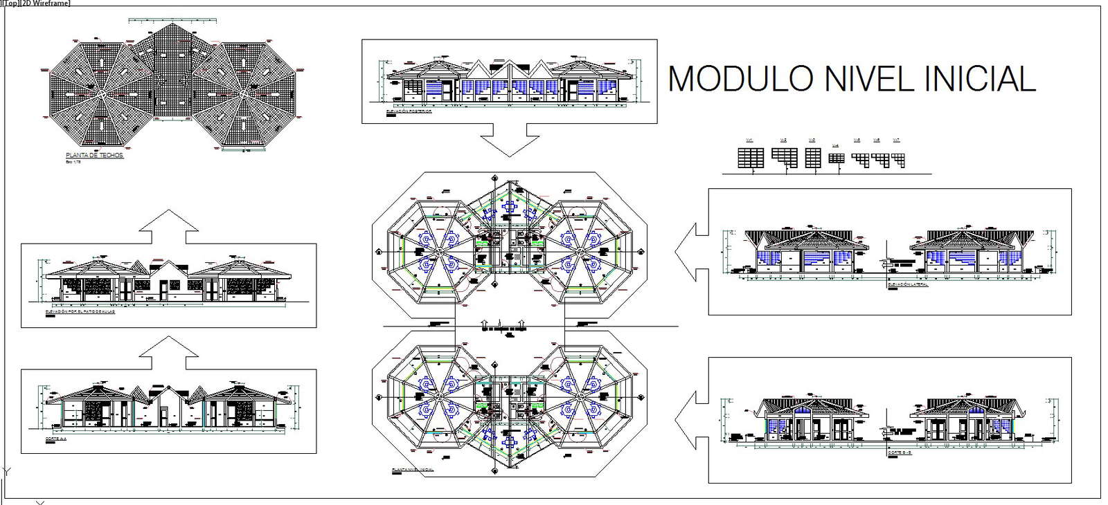 Education centre architecture design and drawing   