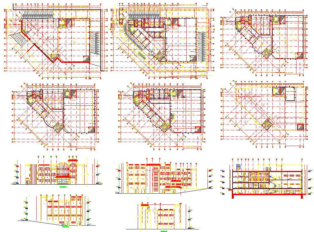 Factory architecture plan detail in autocad files
