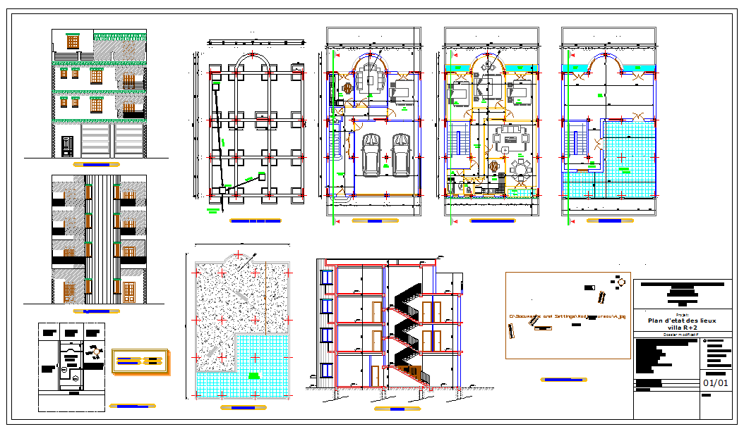 Architectural Plan of Apartment House in DWG Format