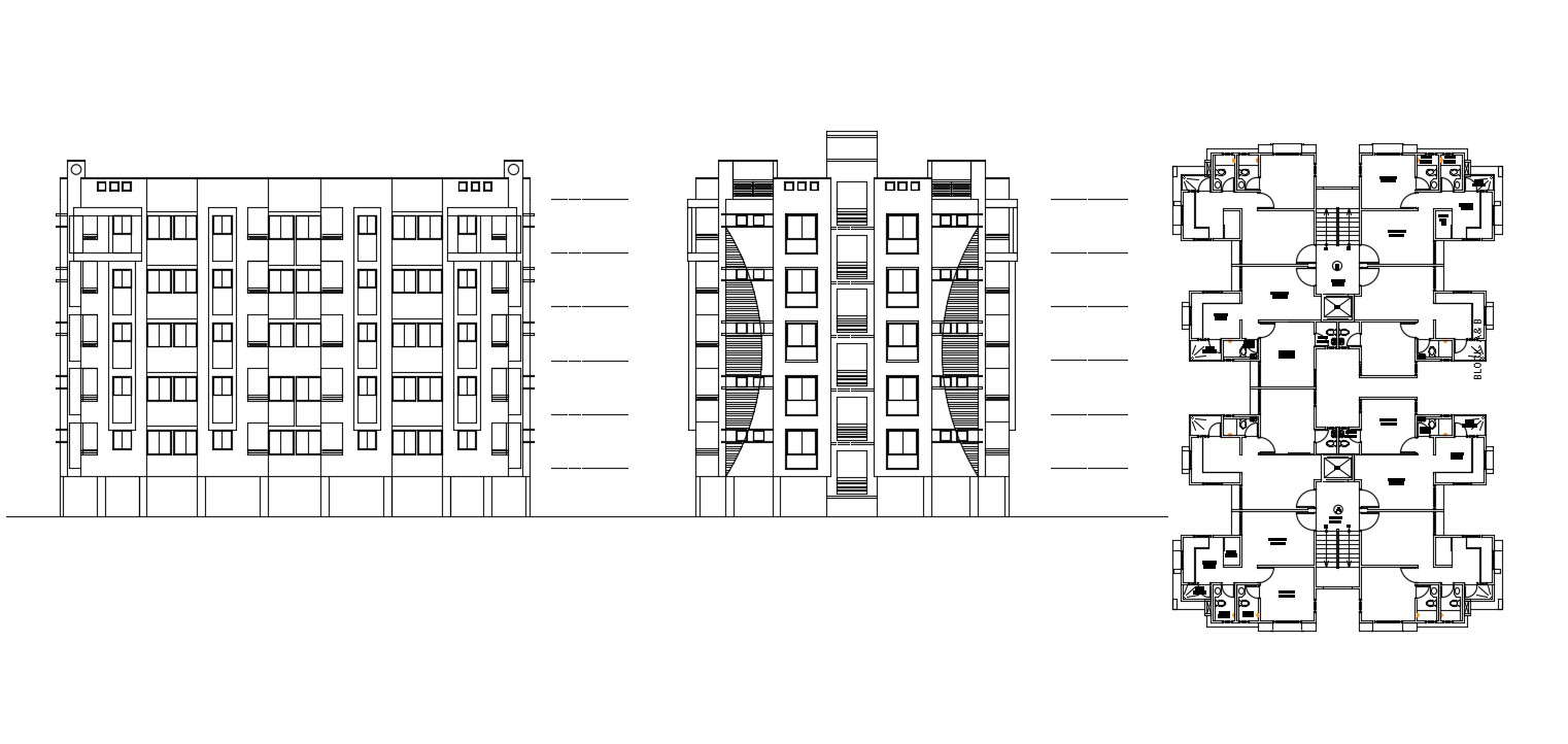 1 BHK Apartment Project AutoCAD File
