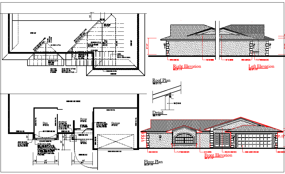 1 Level Roman House Construction plan