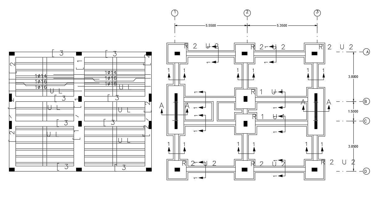 107 Square Yards House Construction Plan DWG File
