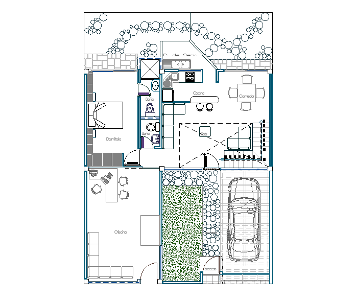 10X15 Meter House Ground Floor Plan AutoCAD Drawing DWG File
