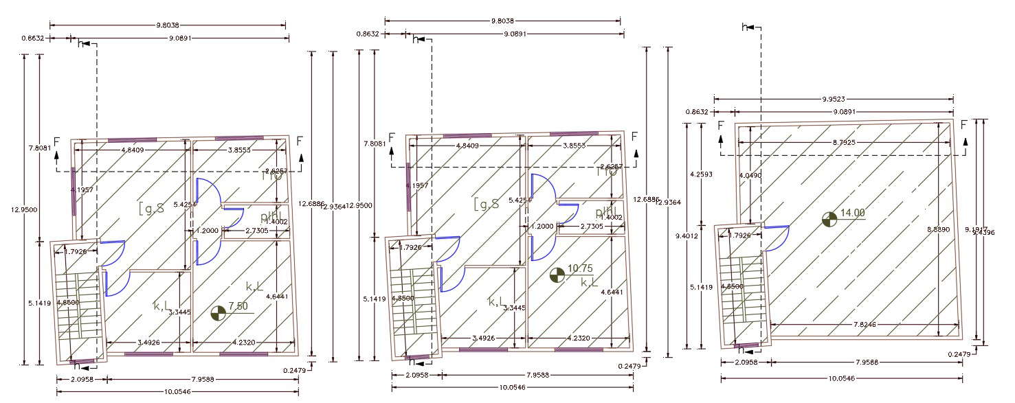 10mtr X 10mtr 2 Bedroom House Plan CAD Drawing DWG File