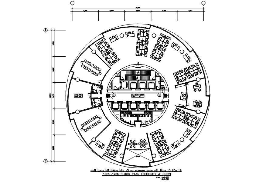 10th-19th floor plan of security & CCTV in detail AutoCAD drawing, dwg file, CAD file