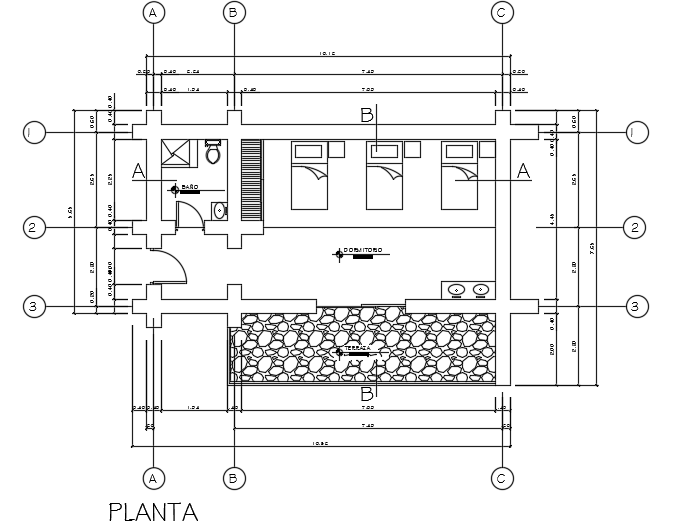 10x6m kid’s bedroom plan AutoCAD drawing is given in this file