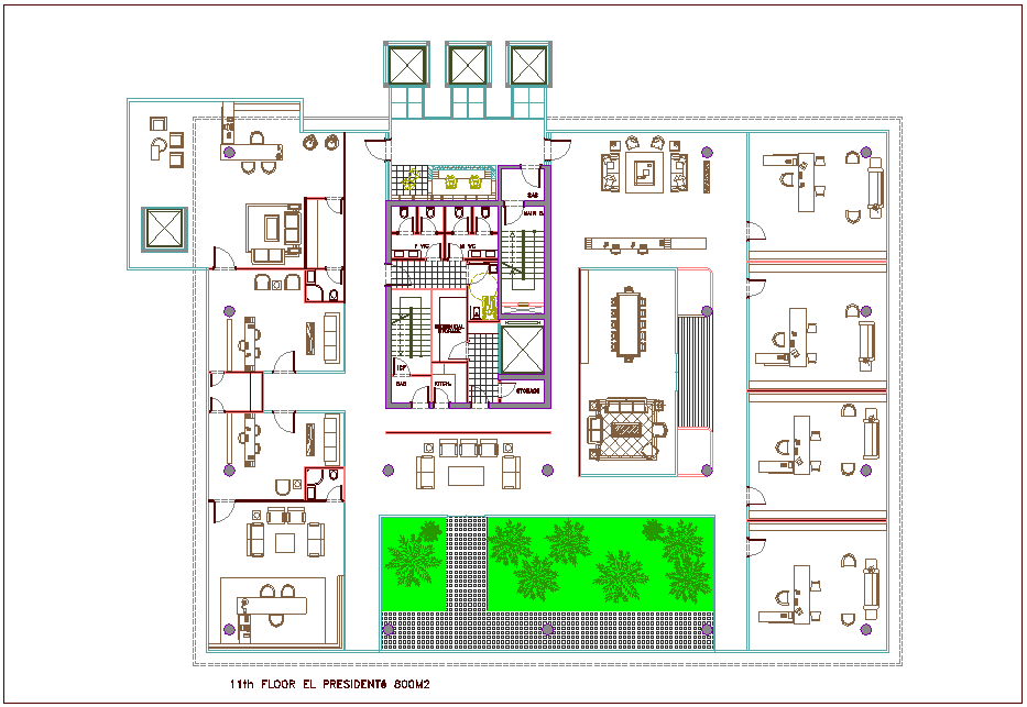 11 floor plan of bank architectural view dwg file