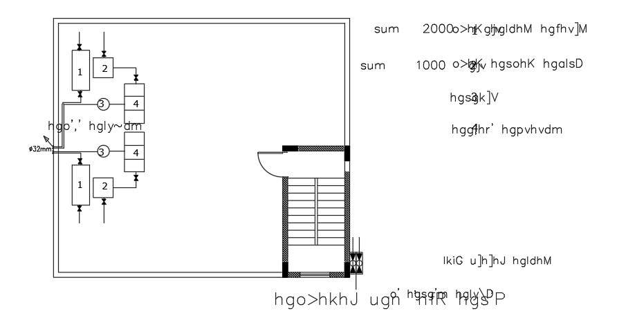 12x11m house plan of the electrical drawing 