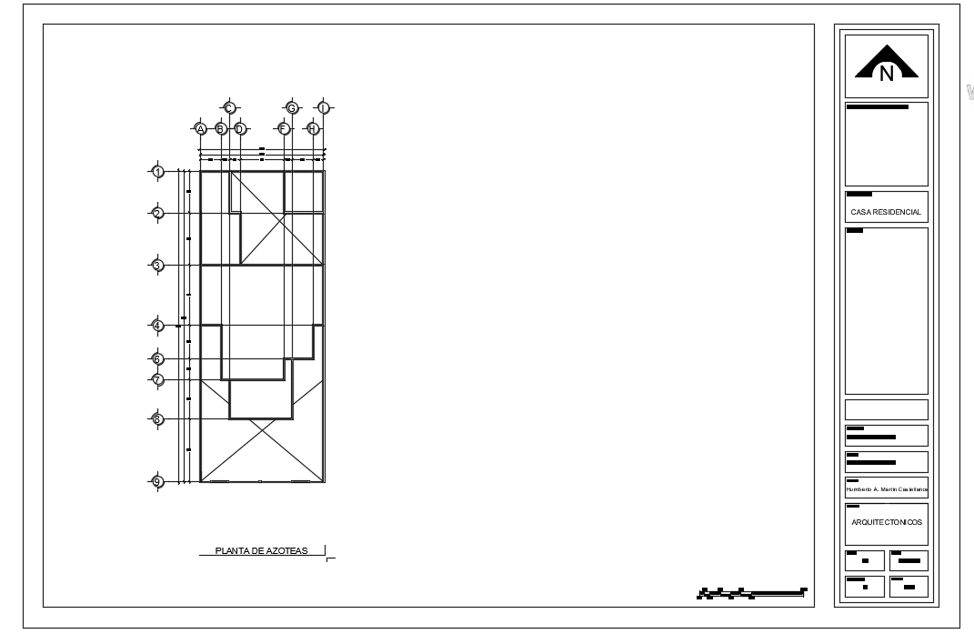 12x30m Architecture House Plan Roof Layout CAD DWG File