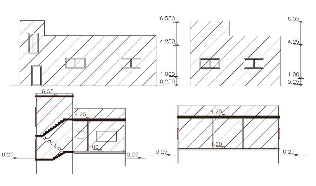 1350 Square Feet House Building Design AutoCAD Drawing