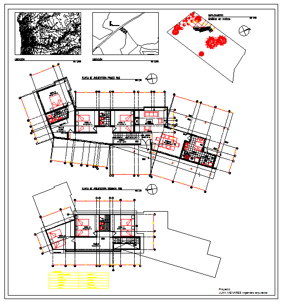 AutoCAD drawing of detached home floor plan layout