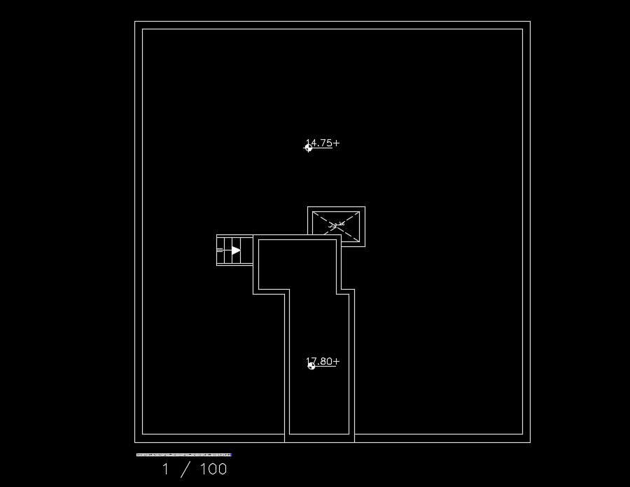 15x17m house plan of the staircase layout drawing 