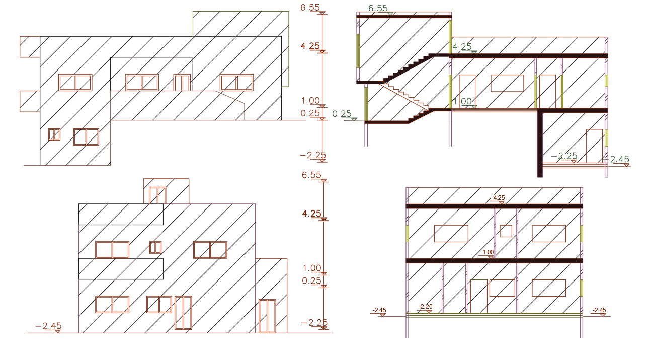 1600 Sq Ft House Building Design CAD Drawing