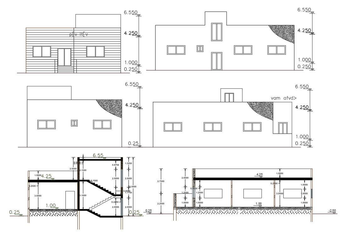 1600 Square Feet House Building Design DWG File