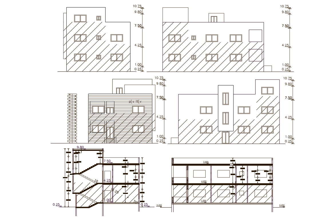 160 Square Meter House Building Design DWG File