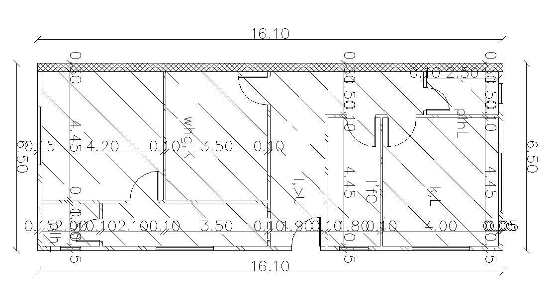 16.10 X 6.50 Meter Residential House CAD File 