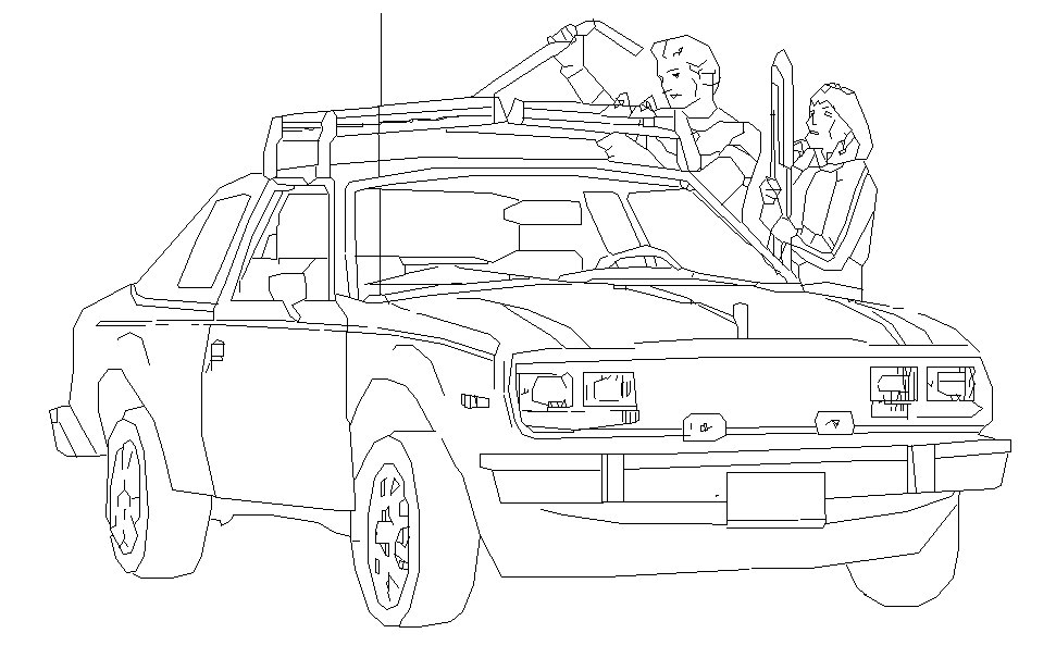 2D People & Car Block Design