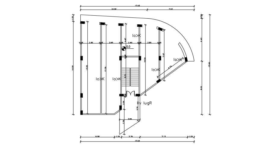 16x14m house plan of the structural layout drawing 