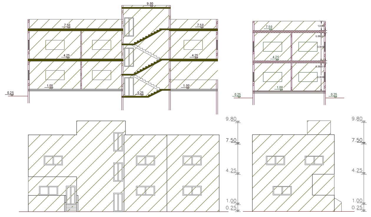 1700 Square Feet House Building Design DWG File