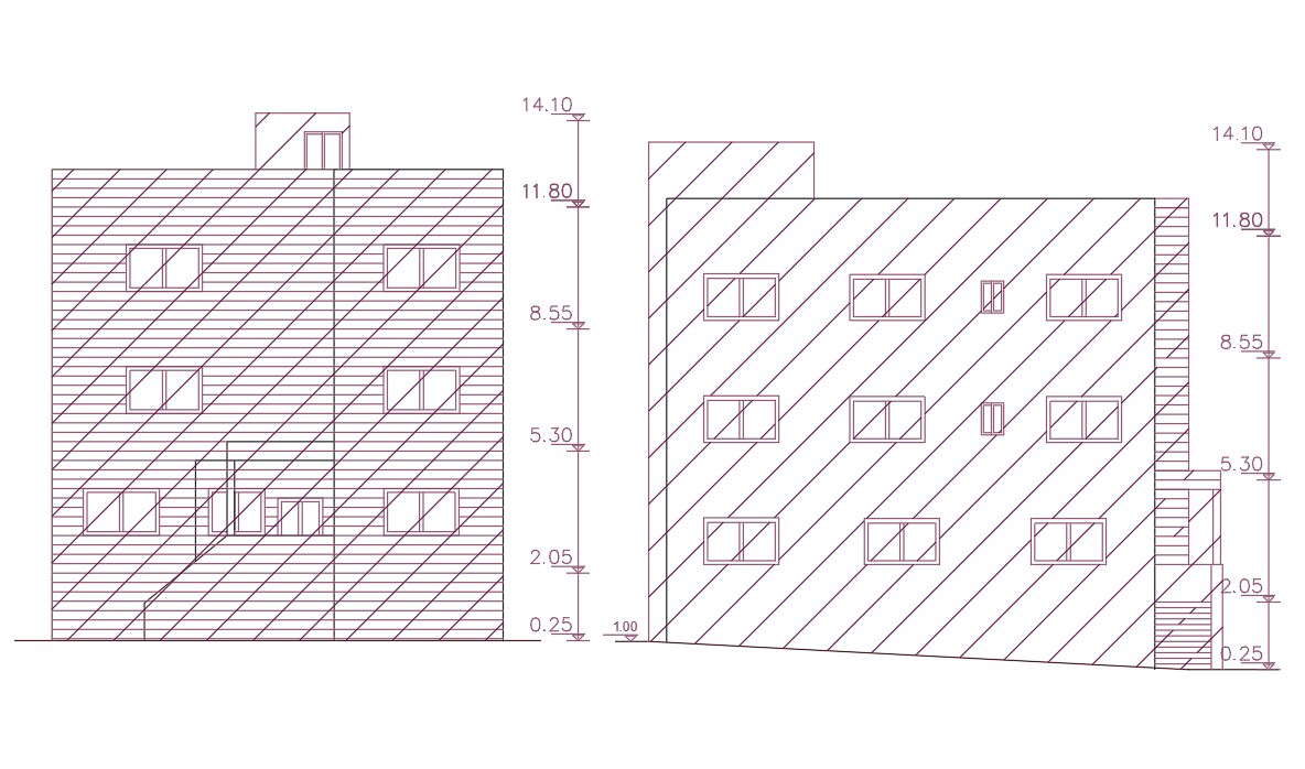 1750 Sq Ft House Front And Side Elevation Design