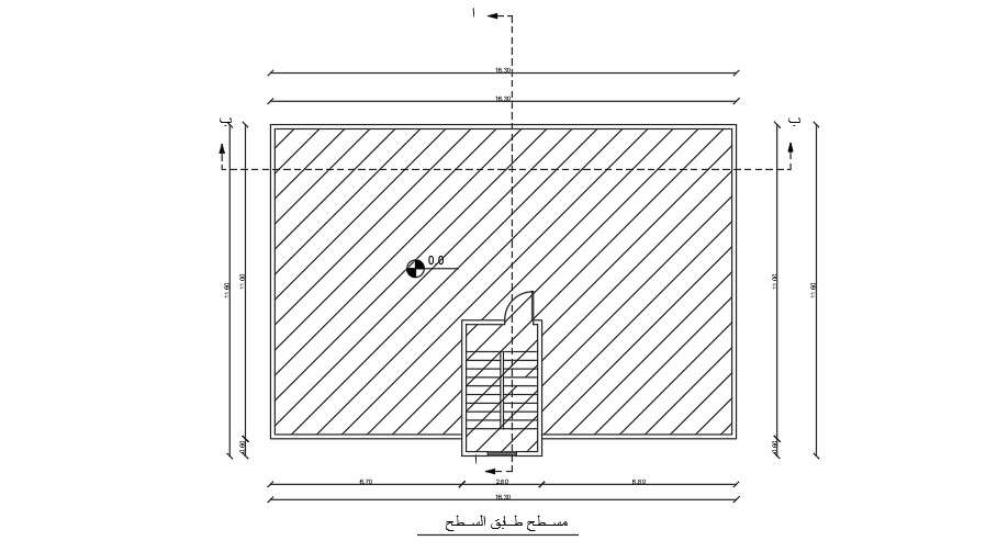 17x12m house plan of the roof layout drawing 