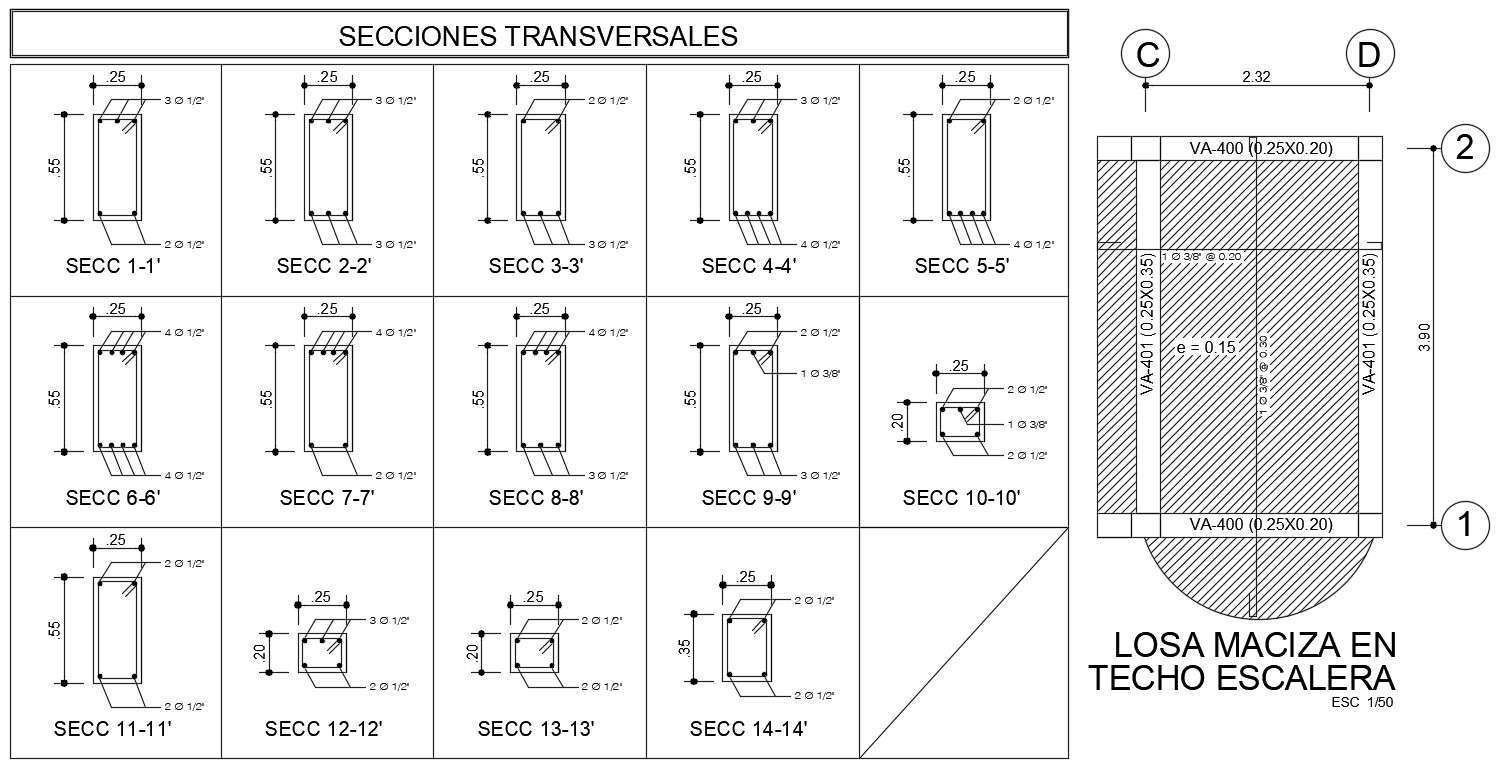 17x15m twin house plan of cross section of beams are given in this Autocad drawing file. Download now.