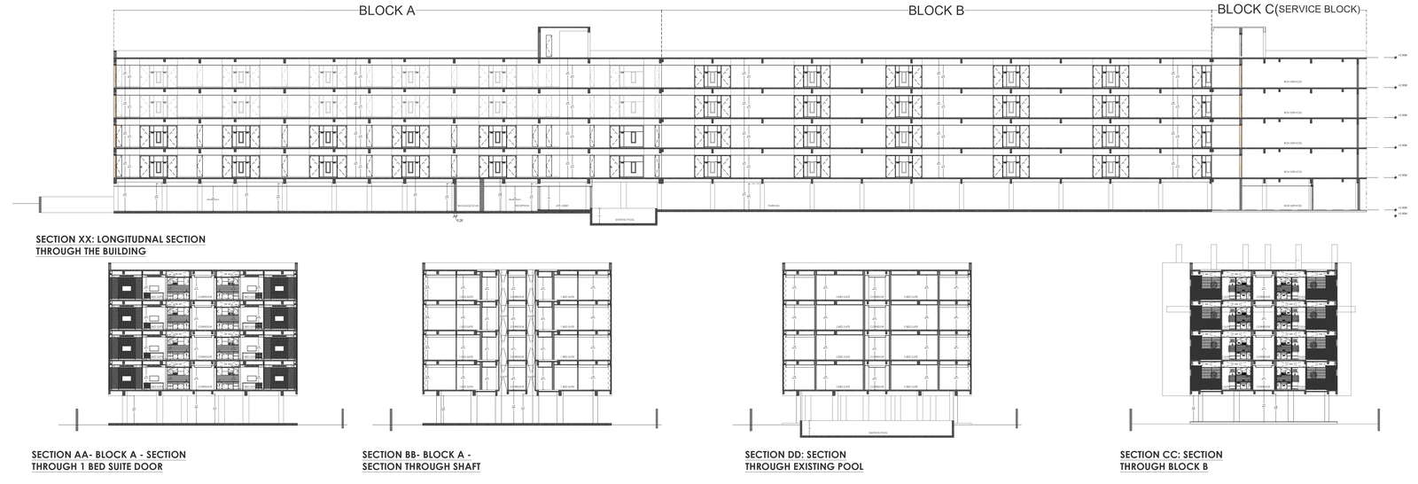 1 Bed suit1 Bed suite building  detail section DWG AutoCAD file 