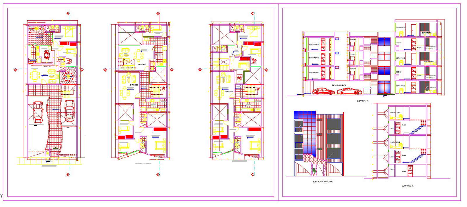 2 bhk apartment drawing and detail