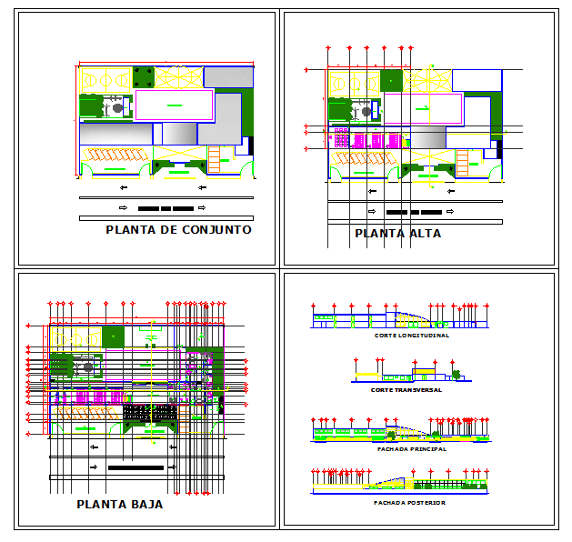 School Elevation & plan