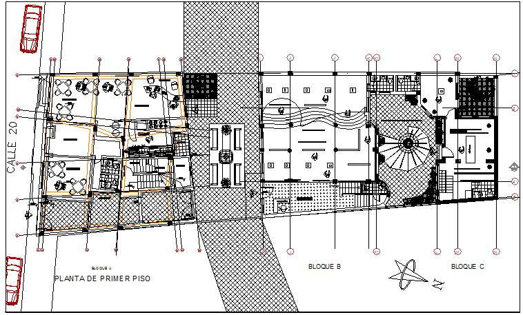 1st floor house plan detail dwg file