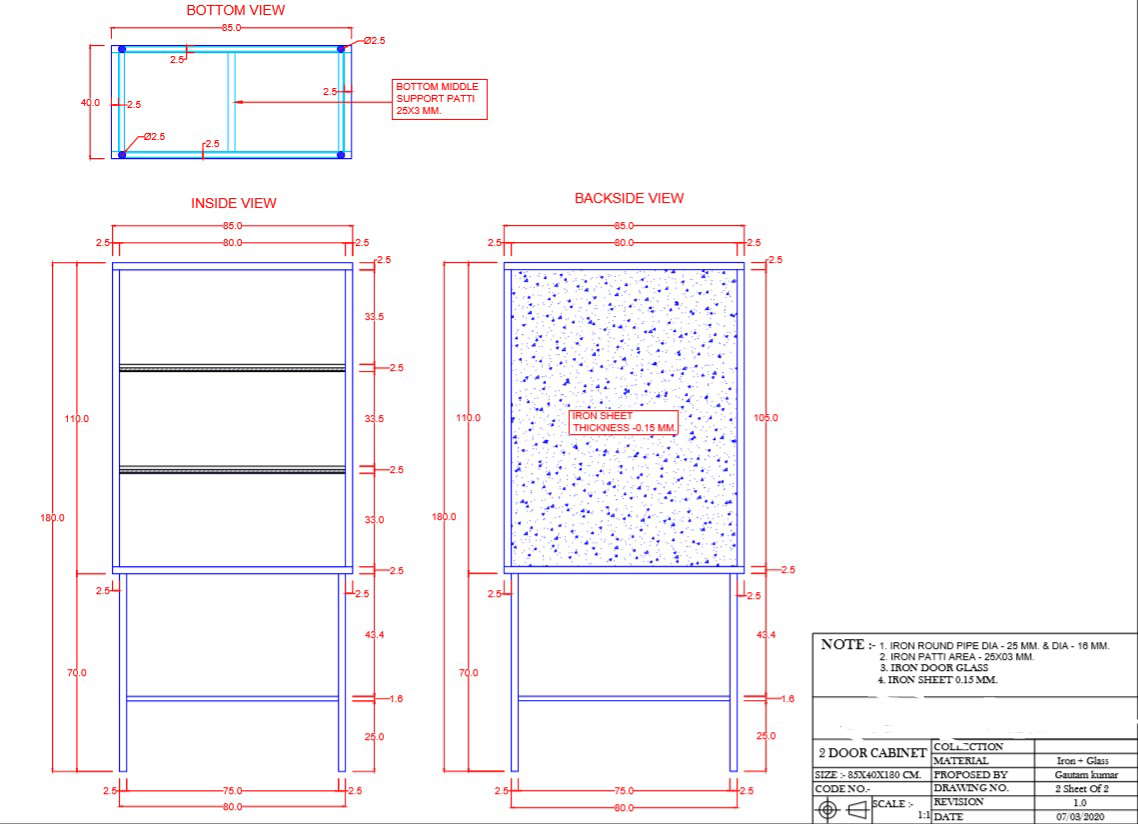 2 Door Cabinet Iron With Glass For PDF File 
