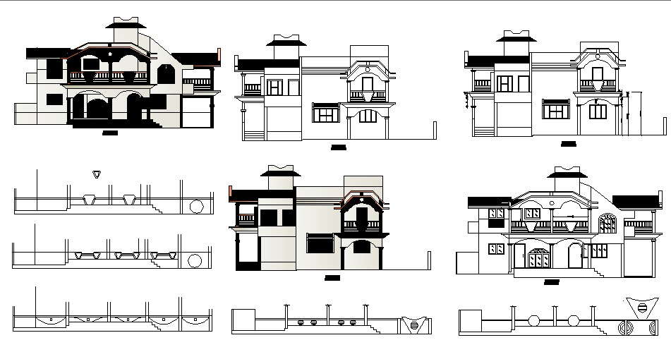 2 Storey Bungalow Design  In DWG File