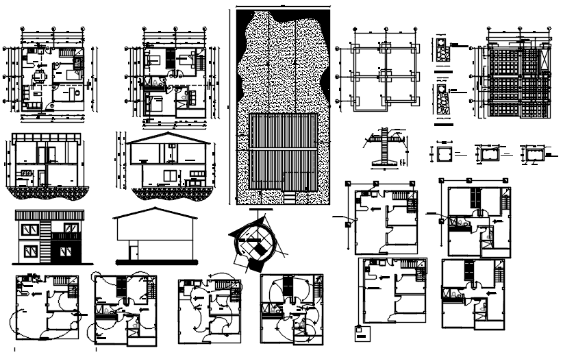 2 Storey House Floor Plan In DWG File