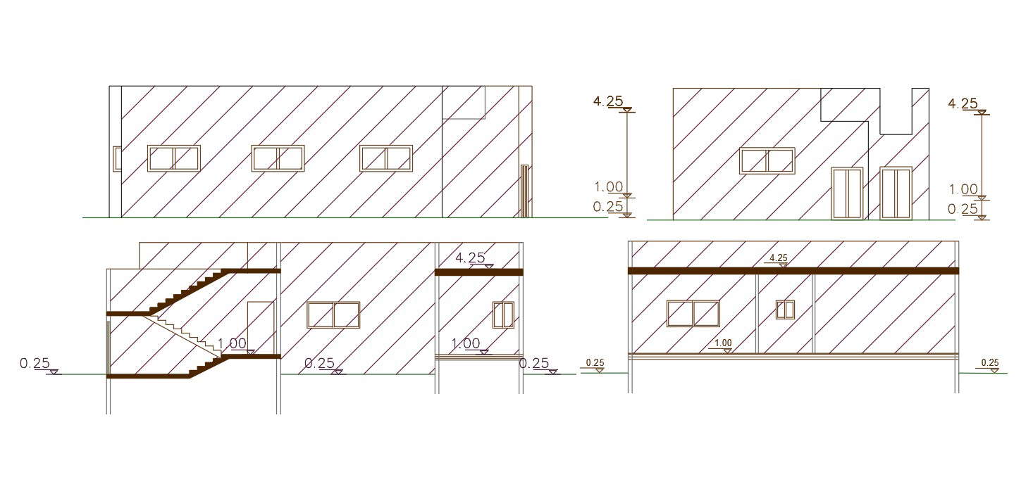 2000 Square Feet House Design DWG File