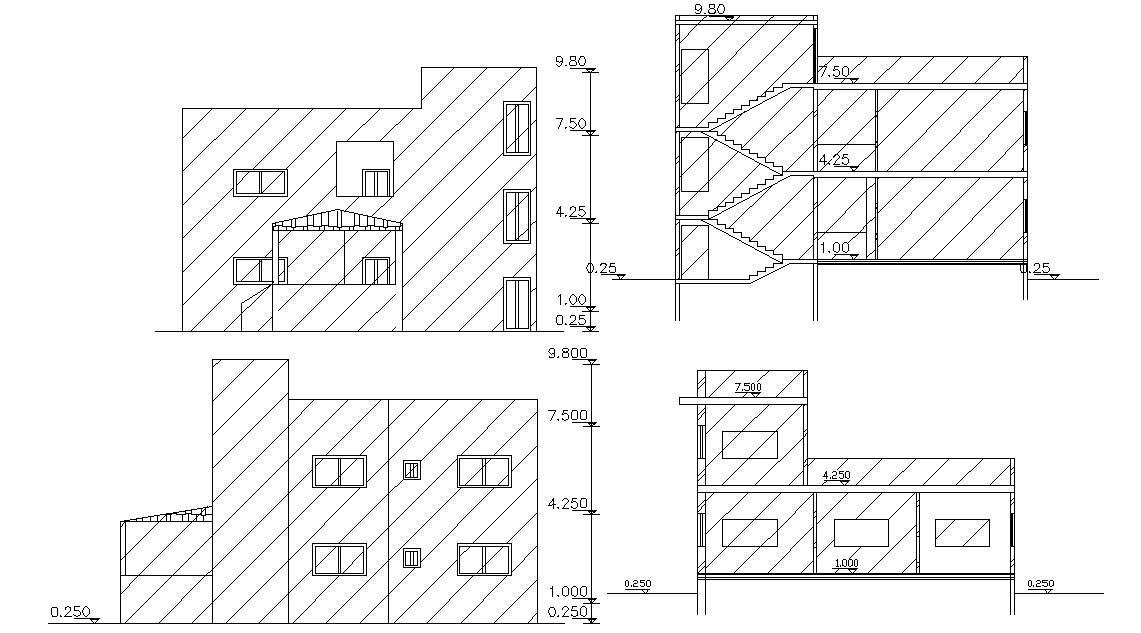 2100 Sq Ft House Building Design AutoCAD File